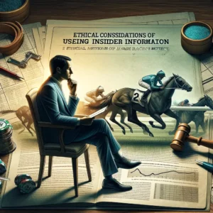 Individual contemplating the ethics of insider betting in horse racing.