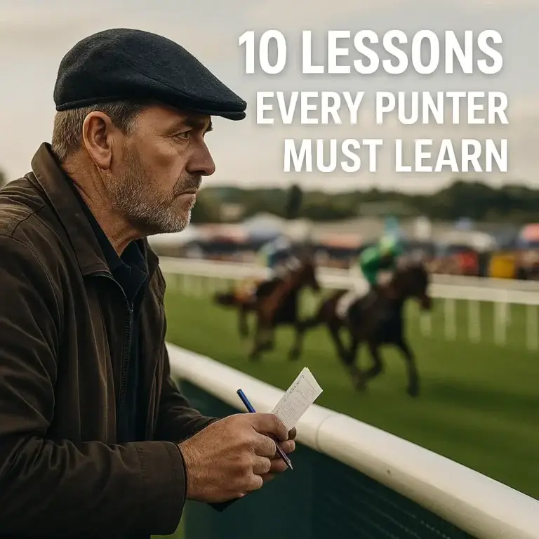 horse racing punter looking out on a horse race