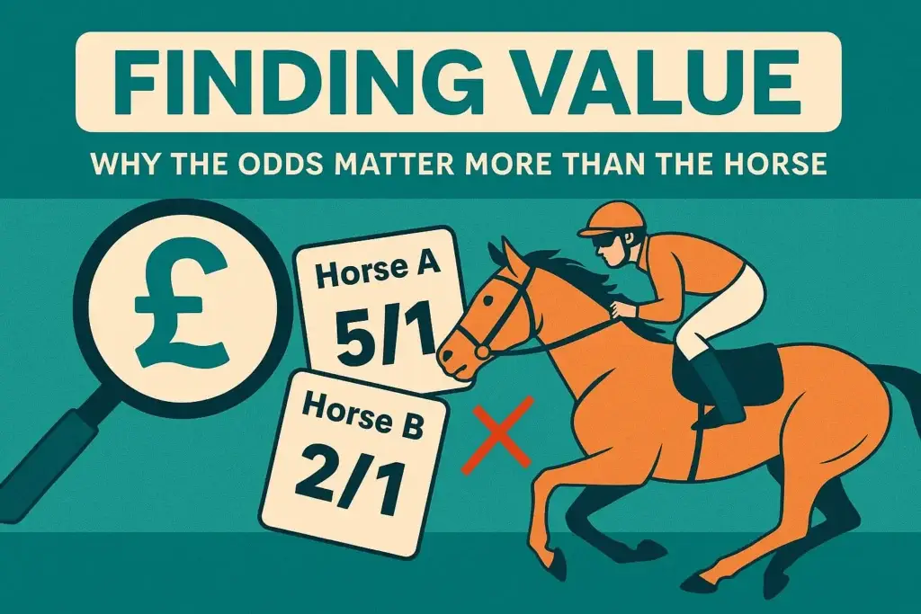 image summarising the focus on value instead of probability when betting on horses