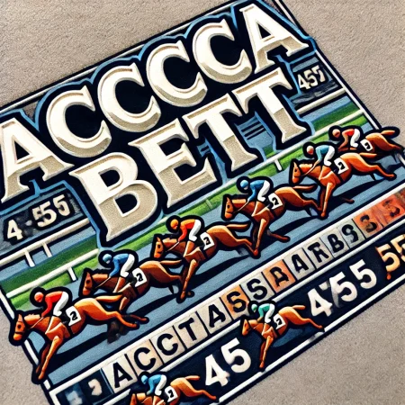 DALL·E 2024-10-11 13.13.50 - A clear and readable image prominently displaying the text 'Acca Bet' in a large, easy-to-read font. The image should feature a horse racing theme wit