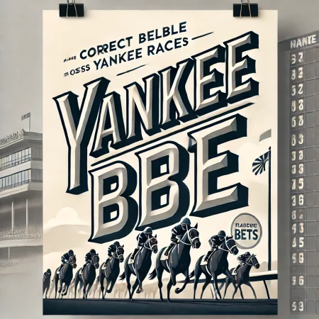 DALL·E 2024-10-11 13.25.18 - A clean and readable image prominently displaying the correct spelling 'Yankee Bet' in a large, easy-to-read font. The image should feature a horse ra